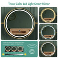 Dressing Table Stool Set in White & Gold with LED Lights and Charging Station