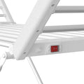 White 220W Electric Heated Towel Rack in Silver with 20 Bars for Fast Drying