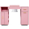 Pink Manicure Table with Electric Dust Collector and Storage, 108x45x77cm