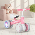Pink Baby Balance Bike with LED Lights, 55x23x39cm, Suitable for Toddlers Aged 12-36 Months