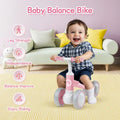 Pink Baby Balance Bike with LED Lights, 55x23x39cm, Suitable for Toddlers Aged 12-36 Months
