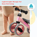 Baby Balance Bike in Pink for Toddlers Aged 1-2 Years with 4 Wheels, 47x20x37.5cm