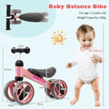 Baby Balance Bike in Pink for Toddlers Aged 1-2 Years with 4 Wheels, 47x20x37.5cm