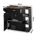 Kitchen Island Cart on Wheels with Charging Station, Black, 83x38x82cm