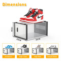 12-Piece Stackable Shoe Storage Box Organiser in Transparent and Black, 36x25x19cm