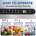 Portable Commercial Ice Maker Machine, Stainless Steel, 45KG/24HR, Silver