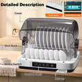 32L Black Countertop Steriliser Cabinet with Hot Air Drying Technology