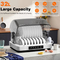 32L Black Countertop Steriliser Cabinet with Hot Air Drying Technology