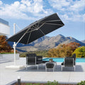 Grey 3m x 4m Cantilever Outdoor Umbrella with 360-Degree Rotation