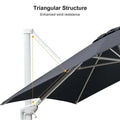 Grey 3m x 4m Cantilever Outdoor Umbrella with 360-Degree Rotation