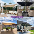 Grey 3m x 4m Cantilever Outdoor Umbrella with 360-Degree Rotation