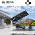 Grey 3m x 4m Cantilever Outdoor Umbrella with 360-Degree Rotation