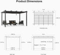 3 x 4 M Grey Outdoor Garden Pergola with Inclined Top Patio Gazebo