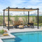 3x4m Beige Outdoor Garden Pergola with Extra Inclined Top Patio Gazebo
