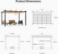 3x4m Beige Outdoor Garden Pergola with Extra Inclined Top Patio Gazebo