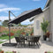 2.5x2.5m Grey Patio Cantilever Outdoor Umbrella with 360-Degree Rotation