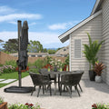 2.5x2.5m Grey Patio Cantilever Outdoor Umbrella with 360-Degree Rotation