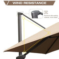 2.5x2.5m Beige Cantilever Outdoor Umbrella with 360-Degree Rotation