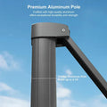 2.5x2.5m Beige Cantilever Outdoor Umbrella with 360-Degree Rotation