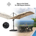 2.5x2.5m Beige Cantilever Outdoor Umbrella with 360-Degree Rotation