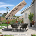2.5x2.5m Beige Cantilever Outdoor Umbrella with 360-Degree Rotation