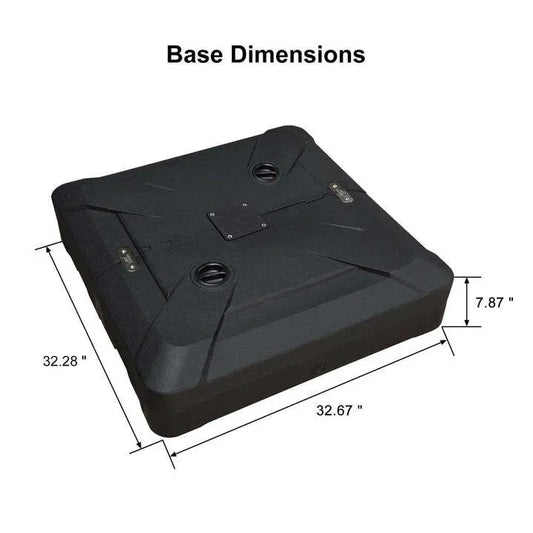 82cm Black Offset Patio Umbrella Base - Sand/Water Filled Square