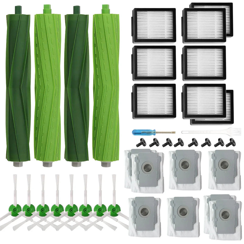 Replacement Filter Brush Parts Set for iRobot Roomba E Series & I Series Vacuum Cleaners, 36-Piece, Black