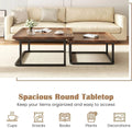 Set of 2 Nesting Coffee Tables in Walnut Wood & Black - Modern Industrial Design