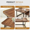 Set of 2 Nesting Coffee Tables in Walnut Wood & Black - Modern Industrial Design