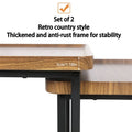Set of 2 Nesting Coffee Tables in Walnut Wood & Black - Modern Industrial Design