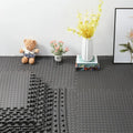 Black Interlocking Heavy Duty EVA Foam Gym Flooring Mats - 60x60cm - 12 Tiles