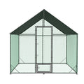 Heavy Duty Black Metal Walk-In Chicken Run Cage Coop with Cover, 276x602x300cm