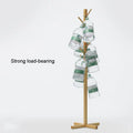 Brown Solid Wood Coat Rack Stand for Entryway - Sturdy Hat and Clothes Hanger