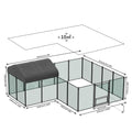 Chicken Run Coop 304.8 x 396.24 cm Covered Poultry Rabbit Hen Cage with Feeding Door