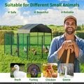 Chicken Run Coop 304.8 x 396.24 cm Covered Poultry Rabbit Hen Cage with Feeding Door
