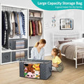 Large Grey Quilt Storage Bags 60x40x35cm - 2-Pack Non-Woven Fabric Organiser with Zipper