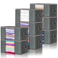 Large Grey Quilt Storage Bags - 6 Pack, 60x40x35cm, Breathable Non-Woven Fabric