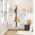 Metal Coat Rack Stand Hat Hanger, Black, 182cm