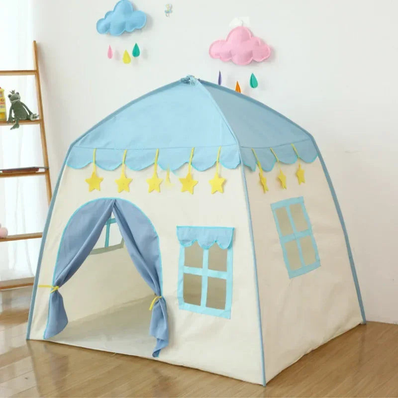 130CM Portable Kids Castle Tent Large Blue