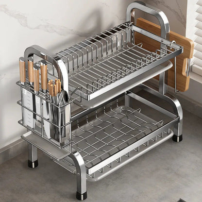 Compact Rust-Proof Dish Drying Rack Set