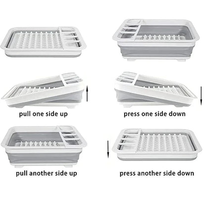 Foldable Kitchen Dish Rack Storage Tray