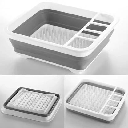 Foldable Kitchen Dish Rack Storage Tray