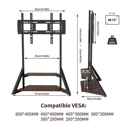Adjustable Floor TV Stand for 40-75" LCD LED