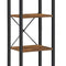 Small 6-Tier Industrial Bookshelf, Rustic Brown, Black