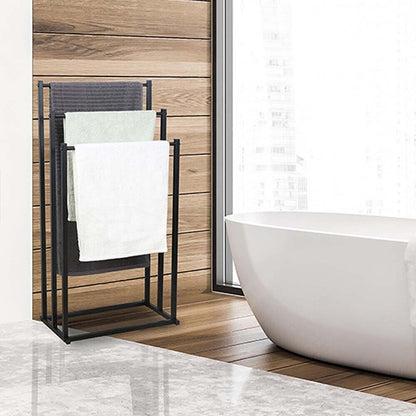3 Tier Metal Towel Rack Freestanding Bathroom Organizer Rail