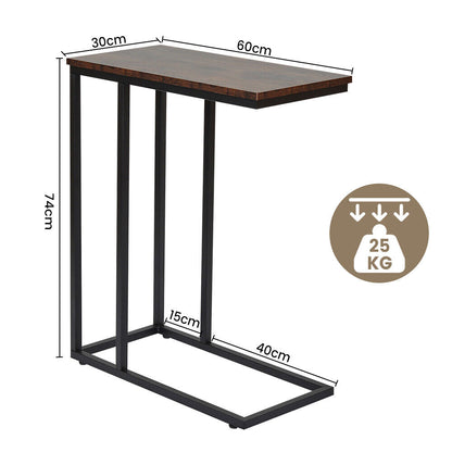 C-Shaped Sofa Side End Table Metal Frame Laptop Tray - All Family