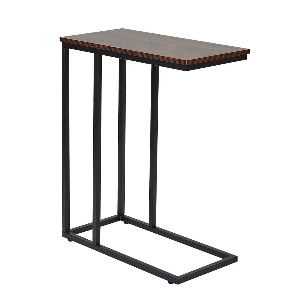 C-Shaped Sofa Side End Table Metal Frame Laptop Tray - All Family