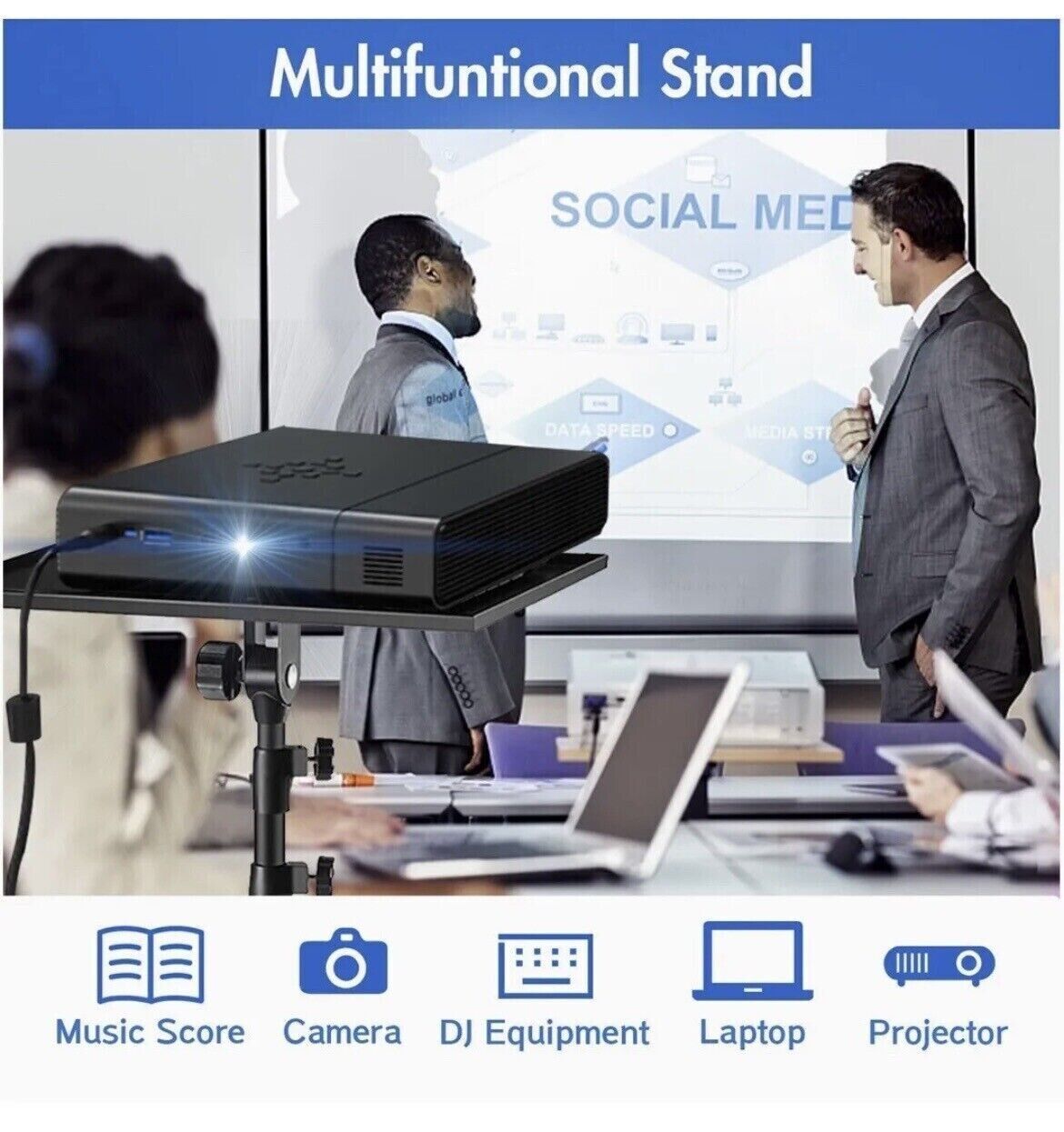 Adjustable Tripod Stand for Projector & Laptop 22-55 Portable