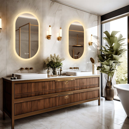 800x500mm LED Bathroom Mirror Oval Anti-Fog Dimmable Wall Mount