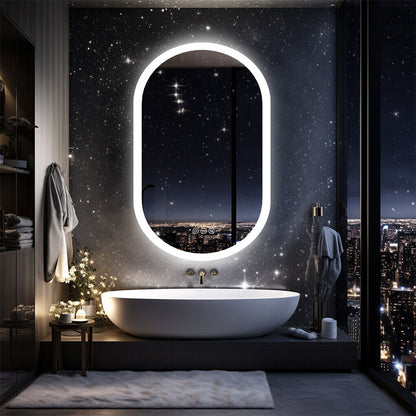 120x60cm LED Bathroom Mirror Oval Anti-Fog Dimmable Wall Mount